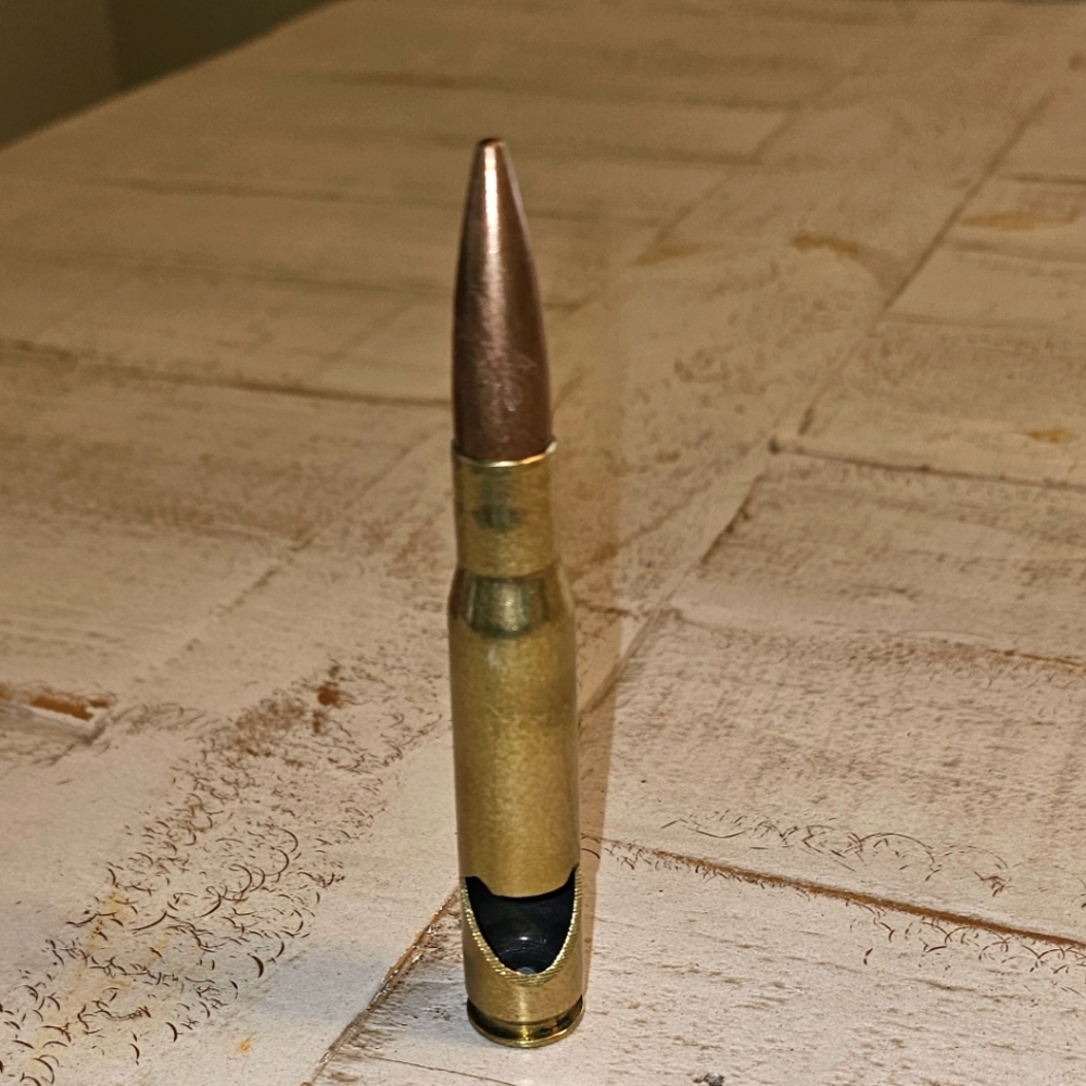 Vintage 50 Caliber BULLET Opener Military   Bottle Cap Opener-hand Help Pop